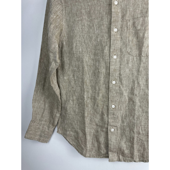 J. Crew 2025 Baird Mcnutt Irish Linen Button Down Shirt Brown BE559 Men's XS - Picture 5 of 11